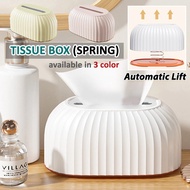 Tissue Box with Spring Desktop Tissue Organizer Paper Holder Napkin Holder Household Storage Box 纸巾盒