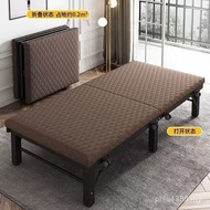 Reinforced Single Bed Home Office Bed Assembling Japanese Style Mobile Lunch Break Iron Bed Folding 
