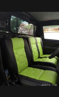 Sarung jok mobil DFSK supercab motif terbaru bonus sarung stir / cover jok mobil dfsk supercab / lap