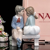 西班牙Lladro NAO雅緻1990情人手工陶瓷娃娃情侶瓷偶雕塑擺飾