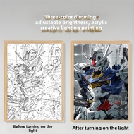 Anime Transformers Night Light Gundam Luminous Photo Frame Anime Night Light Bedroom Desktop Birthda