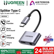 Ugreen Audio Converter Splitter Dac Type C To Jack 3.5Mm Open Mic Charging