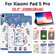 For Xiaomi Pad 5 Pro 12.4 inch Brand new Cute Bunny Cat High Quality Case Xiaomi Pad 5 Pro 12.4'' 22081281AC Tablet PC Case PU Leather Vertical Flap Sweatproof and Anti-slip Xiaomi Pad case