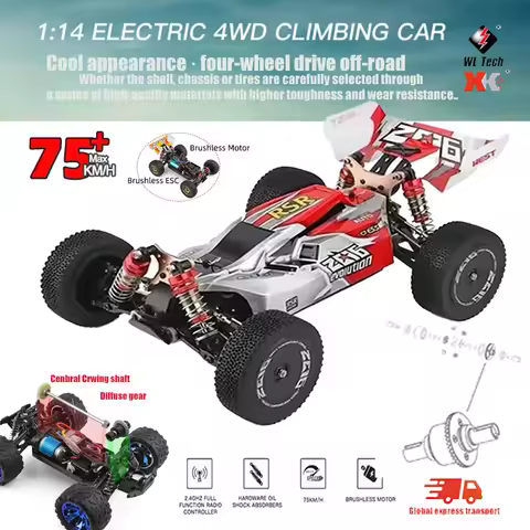 WLtoys 144010 144001 75KM/H 2.4G RC Car Brushless 4WD Electric High Speed Off-Road Remote Control Dr