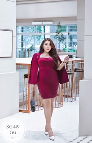 ML449  ชุดเดรส #เสื้อผ้าคนอ้วน#bigsize #สาวอวบ ผ้ามิลิน เป็นผ้ายืดตามตัว ใส่สบายค่ะจะใส่ออกงาน ทำงาน