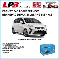 Perodua Alza Front/Rear Brake Pad LPB Premium Semi Metallic Euro Standard