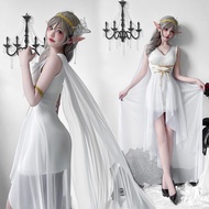 Greece Medieval Skirt Halloween Costume Elf Dress Cleopatra Athena Performance Costume
