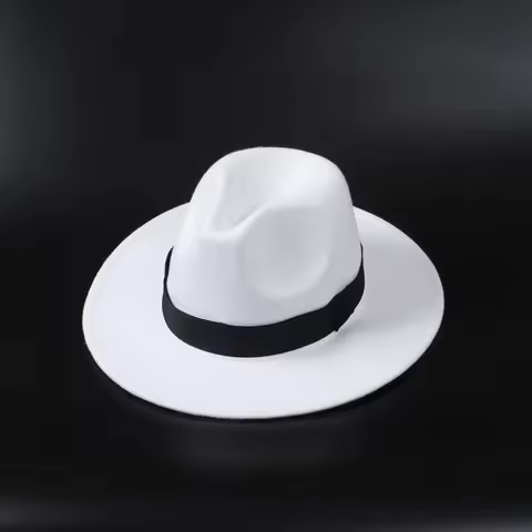 Topi Fedoras Musim Dingin Topi Jazz Klasik Felt Topi Fedora Panama Kasual untuk Pesta Putih chapeau 