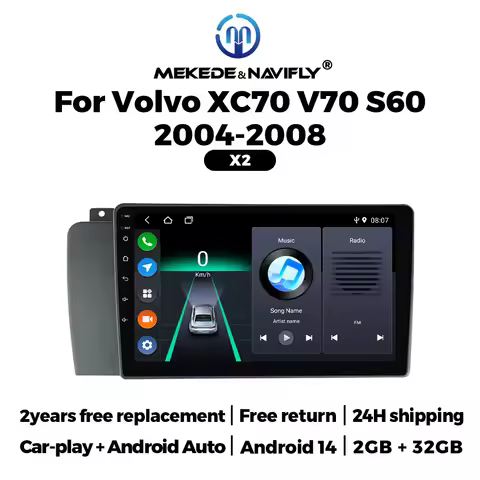 MEKEDE 9inch Car Radio Carplay GPS MP5 Player For Volvo XC70 V70 S60 2000-2009 Car Multimedia Player