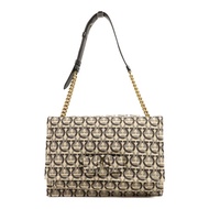 Salvatore Ferragamo 帆布Viva Bow金扣肩背袋