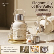 Large Capacity Straw Thermos Bottle 2000ml