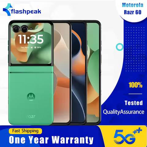 Motorola Razr 60 XT2553 5G Mobile Phone 256GB NFC 120Hz 6.9" AMOLED 50MP+13MP+32MP Dimensity 7400X O