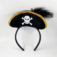 Halloween Pirate Hat for Caribbean Headband Halloween Skeleton Pirate Hat Mini Adult Pirate Hat Chil