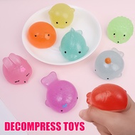 Big Size Transparent Squishy Toys Child Birthday Gifts Animals Stress Reliever Squeeze Toys Transparent Gold Powder Color Pinch Toy Music Animal  Onion Bun