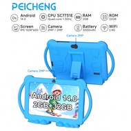 Android 12 Kids Tablet, 7 Inch Tablet For Kids, 2GB RAM 32GB ROM Toddler Tableta With Case, SC7731E 