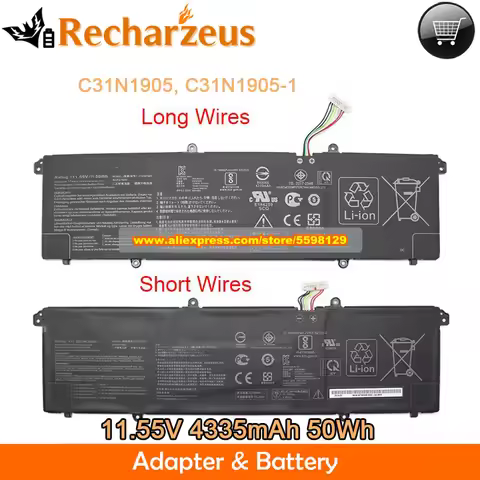 Genuine C31N1905 Battery C31N1905-1 11.55V 4335mAh 50Wh forVivobook 14 D413IA 15 X1505ZA 16X X1603ZA