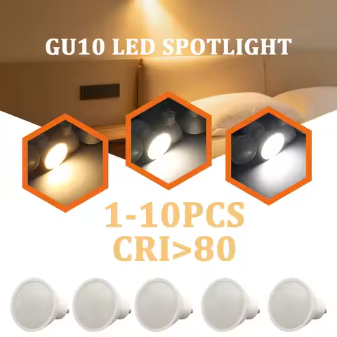 1-10PCS GU10 Spotlight Bulb Hight CRI 3W 5W 7W 8W 9W 80LM/W No flicker CE RHOS Lamps 220V 240V Repla
