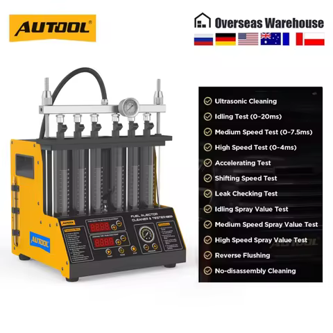 AUTOOL 12V Car Fuel Injector Cleaner Tester Ultrasonic Cleaning Machine Machine for Ford-Honda-Nissa