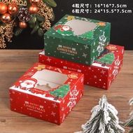 Christmas Cupcake Packaging Box Cupcake Box Window Transparent Mousse Dessert Packaging Box Egg Tart