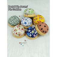Bantal Pin Jarum/ Bantal Cucuk Jarum/ Alat Jahitan/ Needle Pin Cushion Wooden Base/ Pin Cushion/ Pin