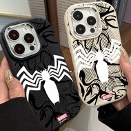 Marvel White Spider Phone Case Compatible with IPhone 7 8 Plus 11 13 12 14 15 Pro Max XR X XS MAX SE 2020 Metal Frame Anti Drop Silicone Soft Case
