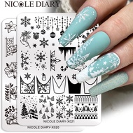 Christmas Snowflakes Drawing Template Nail Art Stamping Plate Butterfly Leaf Stamp Nail Mold Stencil