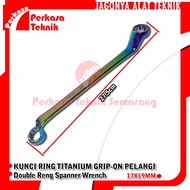 GRIP ON Titanium Ring Spanner 17x19mm Double Reng Spanner Wrench Rainbow