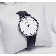 Casio LTP-VT04L-7A2 Cream Analog Black Leather Minimalist Ladies Casual Watch