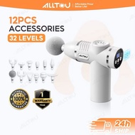 ALLTOU Massage Gun With 12 Accessories 32 Speeds Fascia Massage Gun LCD Display for Muscle Neck Rela