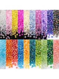 200 pcs de Cuentas de semillas de vidrio transparente con revestimiento de color de 4 mm, materiales para hacer joyas hechas a mano para pulseras, collares, aretes, bordados, borlas, ropa y accesorios para la fabricación de joyas para mujeres