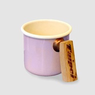 Truvii 檜木把手雙色琺瑯杯 露營杯 - 珊瑚粉