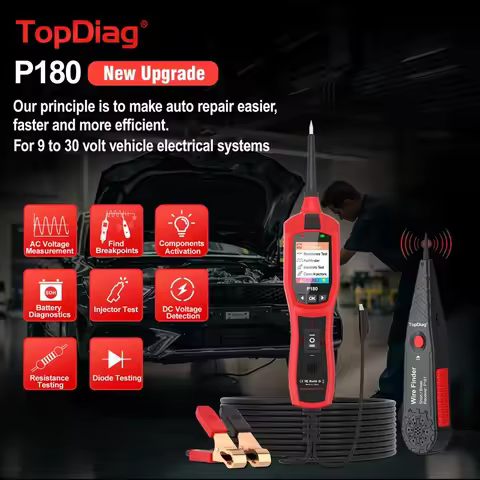 TopDiag JDiag P180 Automotive Electrical Power Circuit Probe Tester 9-30 Volts Vehicle Diagnostics I