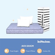 PROMO Kasur Busa IN THE BOX HYBRID Ukuran 180x200 (King) FREE BANTAL - Biru - Biru