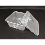 MW SQ1500 Square Plastic Disposable Food Container (50pcs±) / 1500ml / BEKAS / Bekas Makanan Plastik