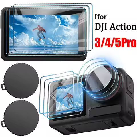 For DJI Osmo Action 5 Pro 4 3 Tempered Glass Screen Protector Film Lens Protection Cover for DJI Act