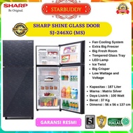best seller Kulkas 2 Pintu Sharp SJ-246XG - MS Tempered Glass Door -