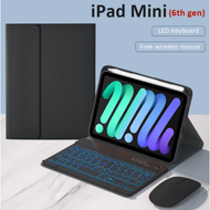 Wireless Bluetooth Keyboard Leather Case Cover + Mouse Set For ipad mini 6th Gen 2021