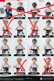 8個德國隊人仔Lego 71014正版樂高人偶minifigures 足球員DFB germany Deutscher fussball Bund football player ,含 8奧燒，13 