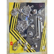 Full set of 304 stainless steel Salaya screws with free Wave Dream Fuled Exciter Winer Satria Vario 