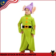 Kids Dopey Dwarf Costume Set | Storybook Fairy Tale Elf Outfit with Big Ears Hat for Boys & Girls