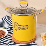 Yellow Duck Anti-Stick Oil Fryer With Immersion Basket For Convenient Induction Hob