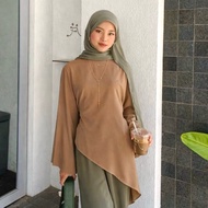 Nadine Blouse / (INSTANTS AVAILABLE) asymmetrical fitted tunic blouse top wide sleevePOLOS