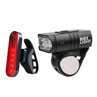 2pcs Waterproof T6 LED MTB Bike Headlight Taillight Bicycle Warning Lights