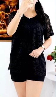 atasan brukat JihanA Fashion Hitam biru muda