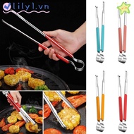 LILY Toast Bread Clamp, Utensil Tong Stainless Steel Food Tongs, Multifunctional BBQ Meat Bun Buffet Clips Korean Cooking Tongs Kitchen Tools