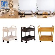 Gazechimp 2 Tier Utility Rolling Cart, 2 Tier Trolley Rack, Rolling Cart Serving Cart for Bedroom