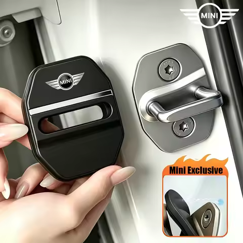 4Pcs Car Door Lock Anti Rust Sleeve Decorative Accessories Stickers For Mini Cooper JCW Works R50 R5