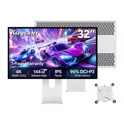 Kuycon P32K 32 Inch 4K Glossy Gaming Monitor 3840 X 2160 144Hz IPS Display 99% sRGB 96% DCI-P3 500Ni