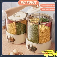6-Square Rotating Cereal Dispenser Rice Dispenser Used Cereal Dispenser Airtight Food Storage