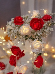 玫瑰花led浪漫串燈用於情人節求婚、場景裝飾、電箱和女孩房間裝飾